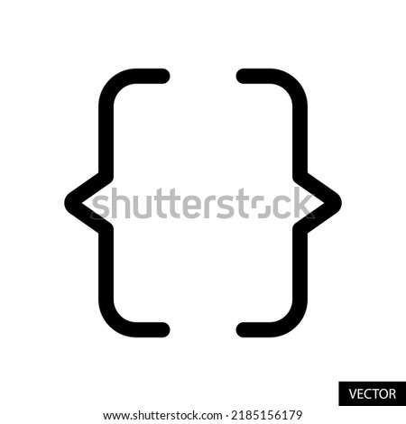 Curly brackets vector icon in line style design for website design, app, UI, isolated on white background. Editable stroke. EPS 10 vector illustration.