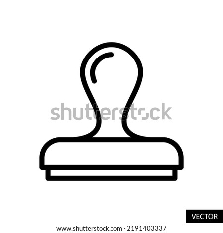 Rubber stamp, Clone stamp tool vector icon in line style design for website design, app, UI, isolated on white background. Editable stroke. EPS 10 vector illustration.