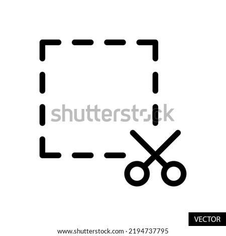 Coupon, Scissors cut out, Crop vector icon in line style design for website design, app, UI, isolated on white background. Editable stroke. EPS 10 vector illustration.