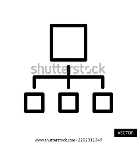 Sitemap, Classification concept vector icon in line style design for website design, app, UI, isolated on white background. Editable stroke. EPS 10 vector illustration.