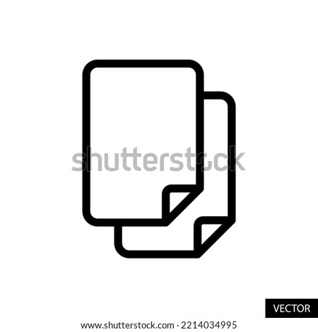 Duplicate, Copy content vector icon in line style design for website, app, UI, isolated on white background. Editable stroke. EPS 10 vector illustration.