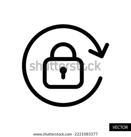 Reset password, Change password vector icon in line style design for website, app, UI, isolated on white background. Editable stroke. EPS 10 vector illustration.