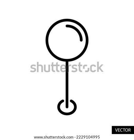 Map point marker, Location mark pin radius vector icon in line style design for website, app, UI, isolated on white background. Editable stroke. EPS 10 vector illustration.
