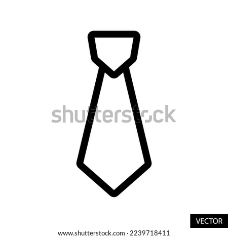 Necktie, Neck tie vector icon in line style design for website, app, UI, isolated on white background. Editable stroke. EPS 10 vector illustration.
