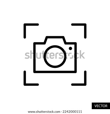 Capture, take screenshot, snap shot, camera vector icon in line style design for website, app, UI, isolated on white background. Editable stroke. EPS 10 vector illustration.