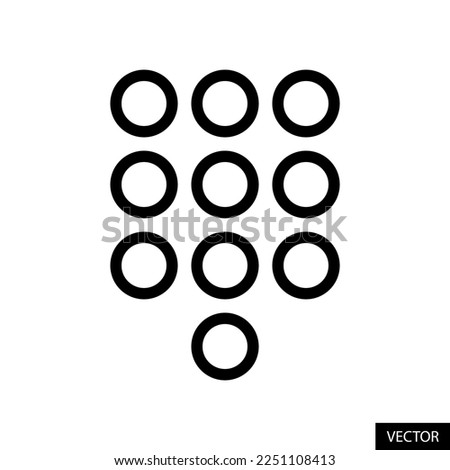 Dialpad, Phone number key pad vector icon in line style design for website, app, UI, isolated on white background. Editable stroke. EPS 10 vector illustration.