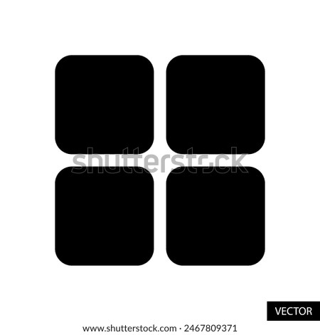 2X2 Grid squares, Menu, Category, Collection vector icon in glyph style design for website, app, UI, isolated on white background. EPS 10 vector illustration.