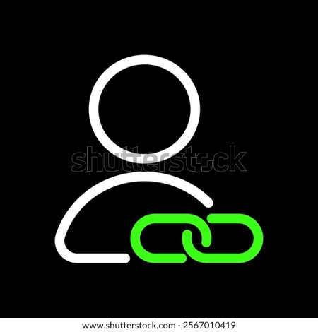 Share affiliate link, Affiliate marketing concept vector icon in line style design for website, app, UI, isolated on black background. Editable stroke. EPS 10 vector illustration.