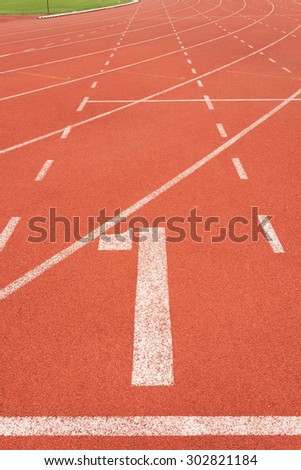 Running track on sport stadium number one