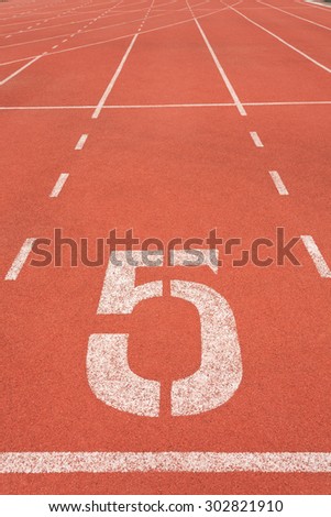 Running track on sport stadium number five