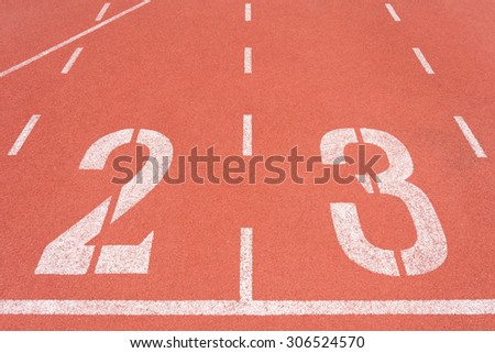 Running track on sport stadium number two and three