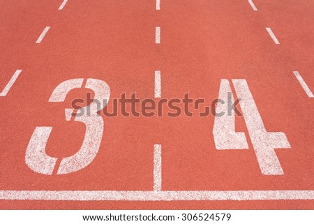 Running track on sport stadium number three and four