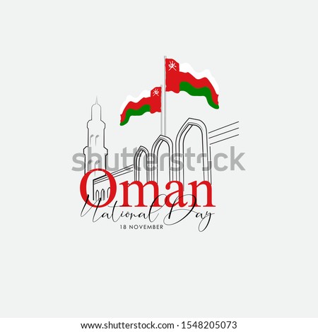 Oman National Day Celebration,Happy National Day November 18th.Vector Illustration