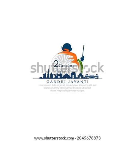 2nd October- gandhi jayanti vector  illustration.