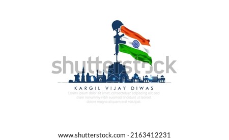 Kargil Vijay-illustration of abstract concept for Kargil Vijay Diwas, banner or poster.26 JULY