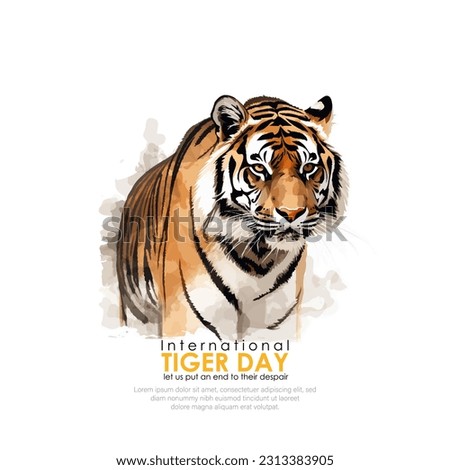 vector illustration of international tiger day.