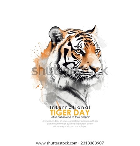 vector illustration of international tiger day.