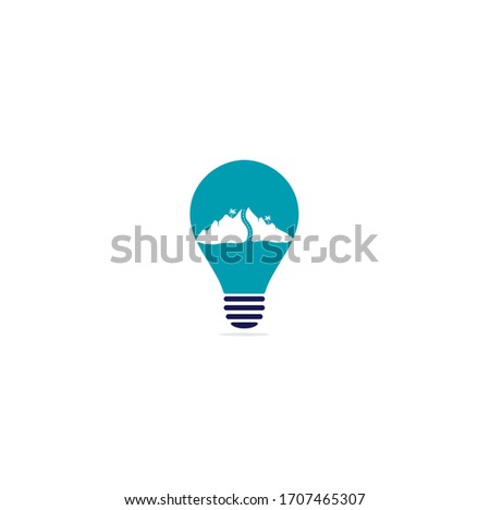 Creative road journey logo design. Road logo vector design template. Mountain road bulb shape concept logo. Mountain road journey logo	