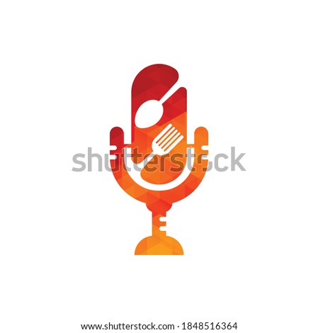 Podcast food logo icon designs vector. Food Podcast for sign, mascot or other.