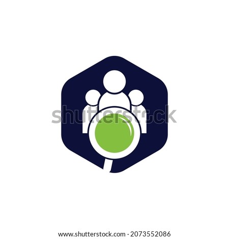 People finder logo. Magnifying glass logo. loupe and people logo design icon	