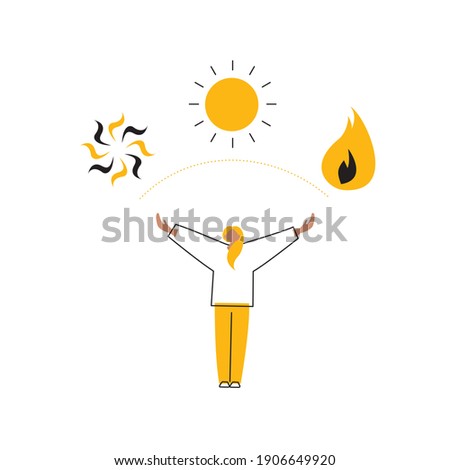 SDGs: Goal 7. Image illustration of 'AFFORDABLE AND CLEAN ENERGY'. Vector illustration on white background.