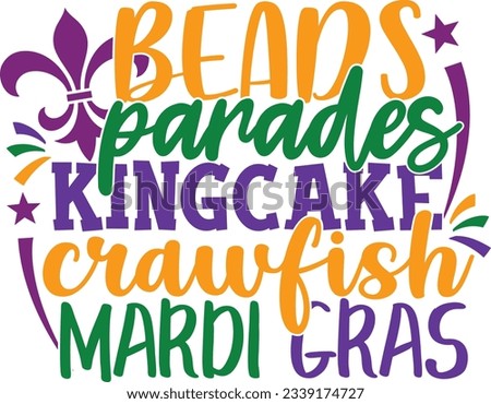 Beads Parades King Cake Crawfish Mardi Gras - Mardi Gras Design