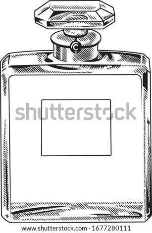 Square perfume container with dot drawing technique