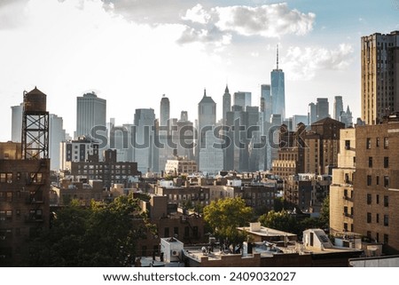 Similar – Image, Stock Photo New York city view with skyscrapers in sunny day