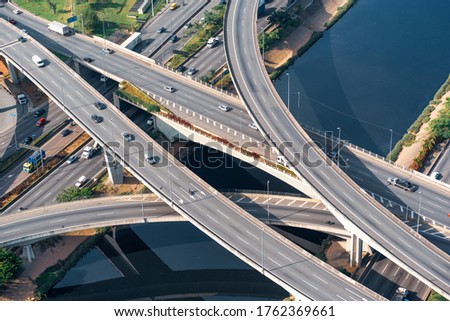 Aerial View of Bridges over Rio Tiete - Sao Paulo - Brazil Foto stock © 