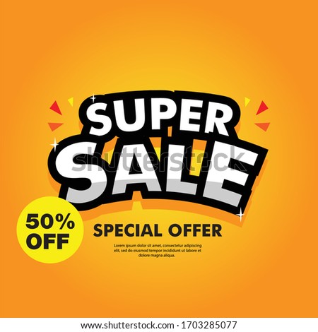 Special offer final sale banner with shadow on orange background. Vector illustration.