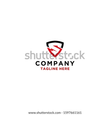 S shield letter initial vector logo concept.