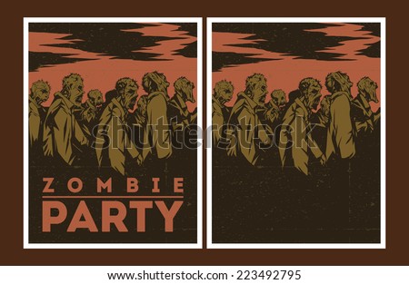 Halloween Poster. Zombie party invitation.