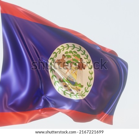 abstract 3d illustration of honduras flag me wavy shiny fabric on light blue background Stok fotoğraf © 