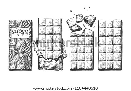 Similar – Image, Stock Photo Chocolate chunk in hand and cocoa pile Chocolate piece and cacao