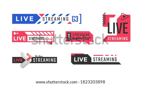 Live streaming vector logo or icon for news, TV and online broadcasting.