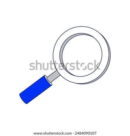 Search Magnifying 3d glass vector icon.