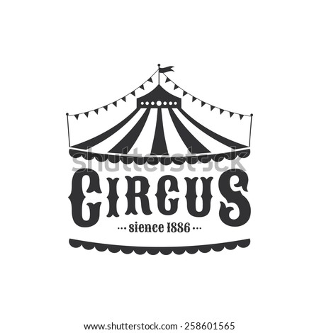 Circus tent logo template. Vector illustration.