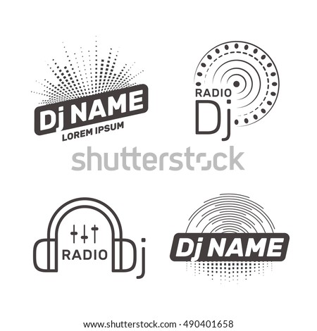 vector images illustrations and cliparts dj vector label or logo dj logo templates