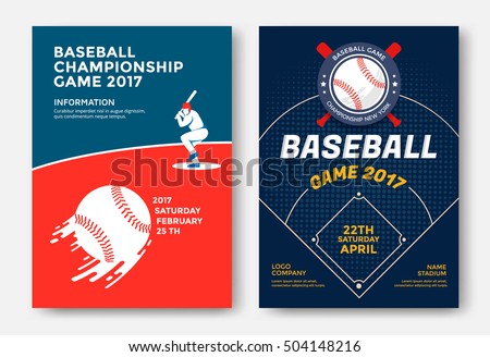 Baseball game modern sports posters design. Vector illustration.