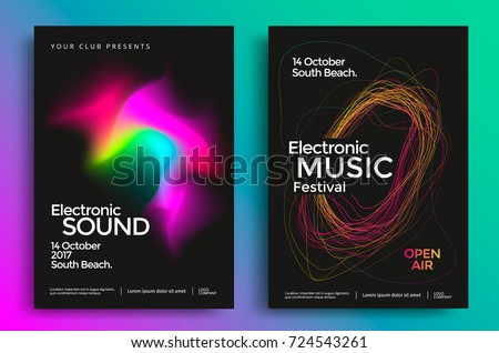 electronic concert poster template download free vector art stock