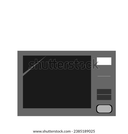 dark gray microwave oven on a white background with highlights,