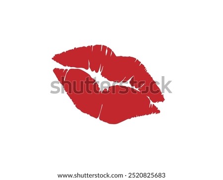 
a red kiss mark on a white background