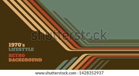 Abstract 1970's background design in simple retro style with stripes. Vector illustration.