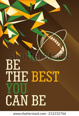 Abstract american football poster in color. Vector illustration.