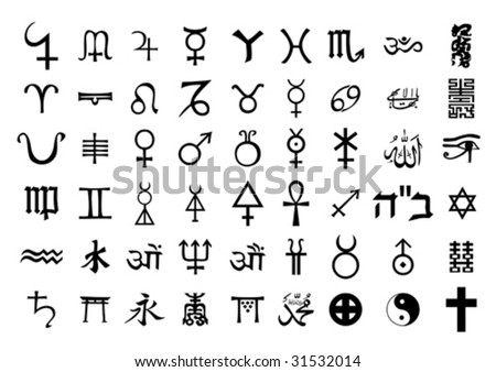 Different Cultural Signs And Symbols. Vector Illustration. - 31532014 ...