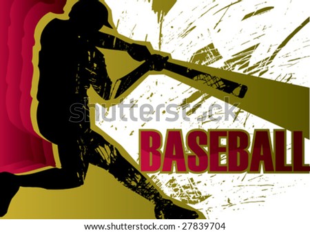 Baseball batter poster. Vector illustration.