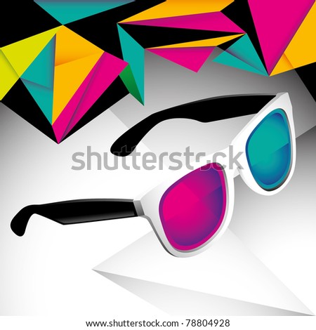 Modish funny background with sunglasses. Vector illustration.