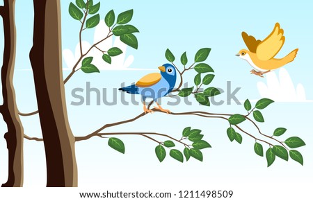 Vector Tree with Birds | Download Free Vector Art | Free-Vectors