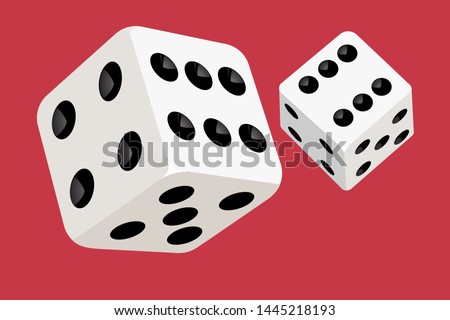 Two playing dice flying in the air