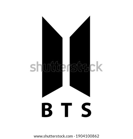 Logo BTS ,Bangtan Boys , new logo on white background. simple design for graphics, logos, websites, social media, UI, mobile apps, EPS10